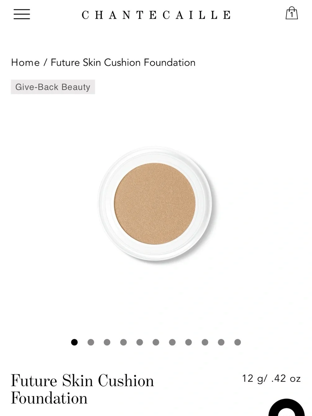 Chantecaille Future Skin Cushion Foundation with Refill- Wheat MSRP $146 NIB